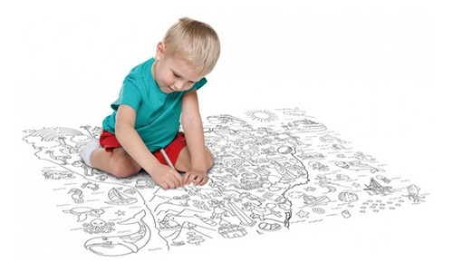 Imagem 10 de 10 de Livro Tapete Para Colorir Infantil 4 Unidades 98x68cm
