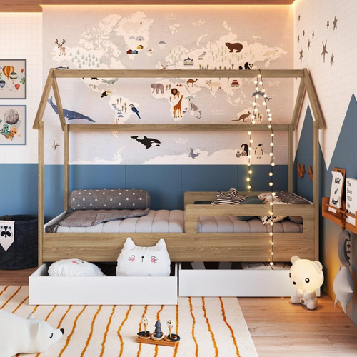Cama Infantil Montessoriana Com Gavetões Inferiores Aveiro