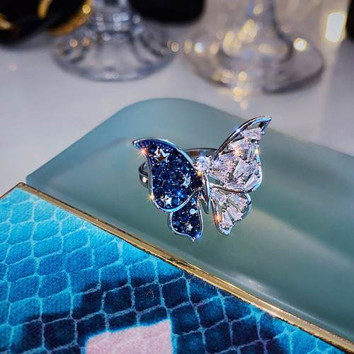 Trendy Mori Super Sparkling Full Diamonds Anillo Dedo Indice