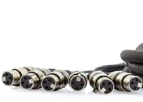 Multicabos Com Conectores Xlr 6 Vias , 20 Mts