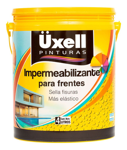 Pintura Impermeabilizante Uxell Frentes Elastico Blanco 10l