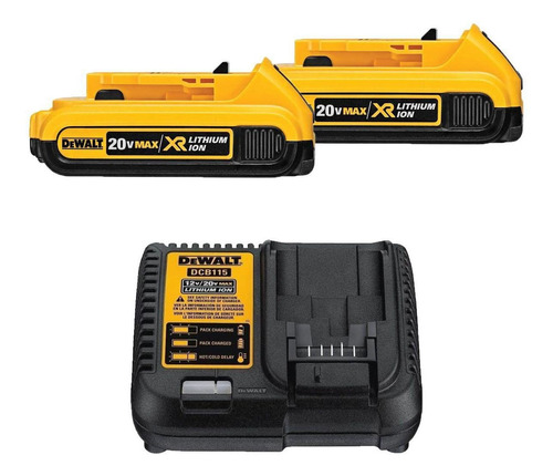 Kit Dewalt Carregamento Dcb115 Bivolt+2 Baterias 2ah+bolsa