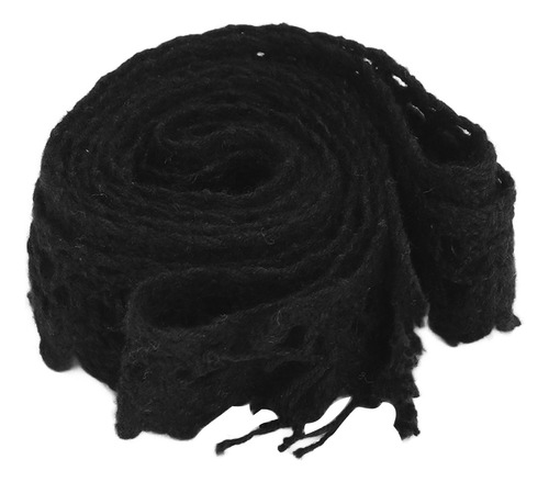 Fita De Tecido De Renda, Fio De Algodão, 20 Jardas, Preto, D