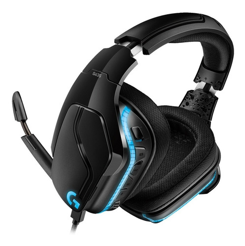 Auriculares gamer Logitech G Series G635 negro con luz rgb LED