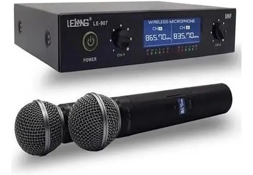 Microfone Sem Fio Lelong Le-907 Profissional Uhf Igrejas