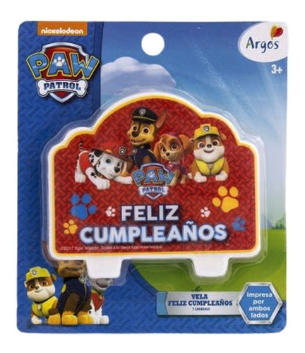 Vela Para Decoración De Torta Con Motivo Paw Patrol 2 D