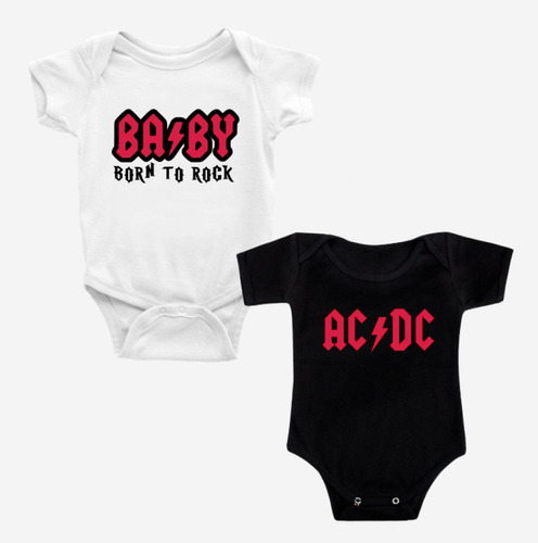 Set 2 Body Rock Bebé Pilucho Baby Born To Rock Acdc Pack Dos