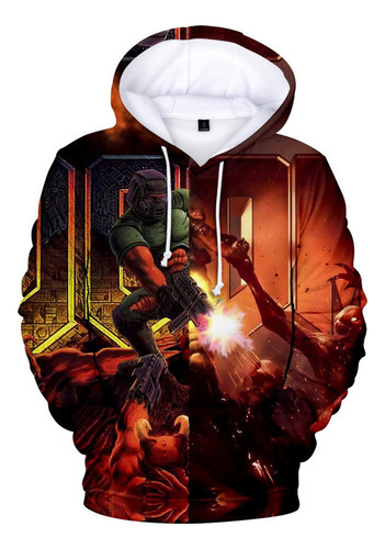 Wd Sudaderas Doom Eternal Doom Slayer Chamarras De Cosplay