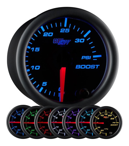 Glowshift Kit De Calibrador Turbo De 7 Colores, 35 Psi, Incl