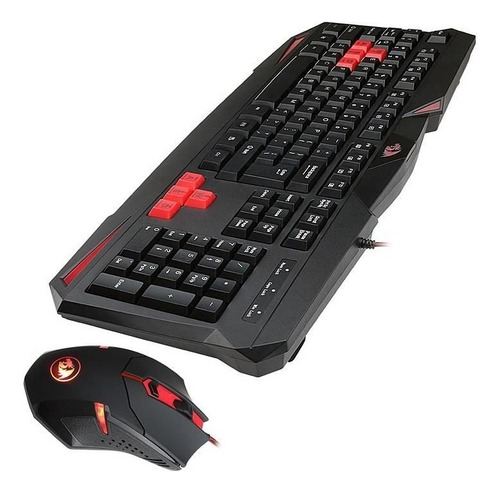 Teclado y ratón Redragon Gaming Kit Vajra M601 S101-pt, color negro