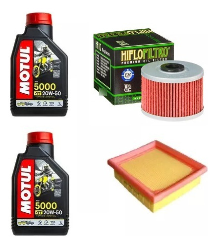 Kit Service Filtros Honda Tornado Xr 250 + Aceite Motul 5000