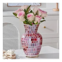 Comprar Florero Rosa, Florero 8.7, Florero De Mosaico, Florero Rosa,