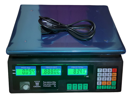 Balanza Digital 50kg Electrónica Visor Ambos Lados Negro 50 Kg