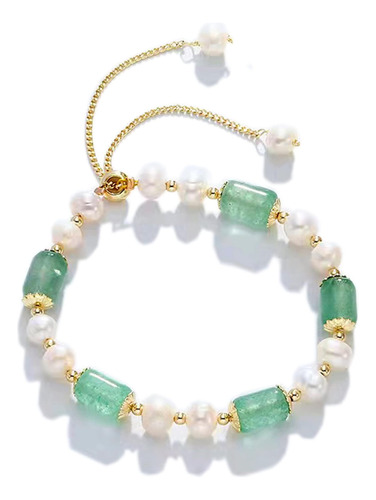 Pulsera De Perlas De Jade Natural, Amuleto De Brazalete De J