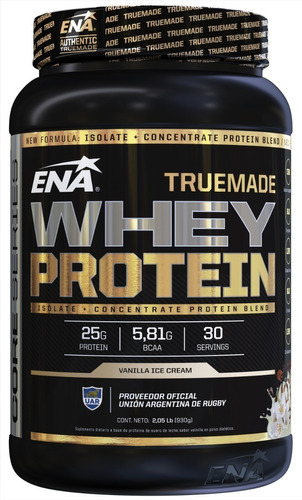 Imagen 1 de 4 de Suplemento en polvo ENA Sport  True Made Whey Protein proteínas sabor vanilla ice cream en pote de 930g
