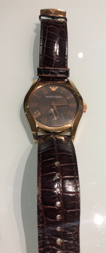 Relógio Empório Armani, Dourado Com Pulseira Em Couro