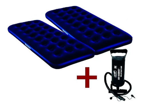 Colchon Inflable 1 Plaza X 2 + Inflador+parche