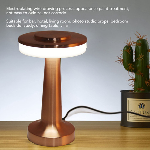 Lámpara De Mesa Led Portátil Táctil 3 Niveles Temperatura Co