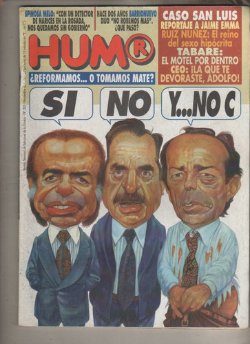 Antigua Revista Humor * N° 383 - Año 1993 - Menem - Alfonsin