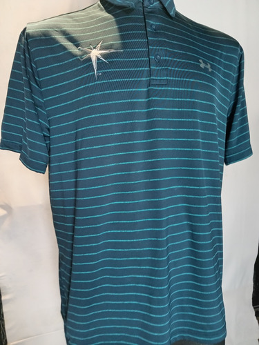 Playera Polo Underr Armouur Grande Azul Líneas N Verde