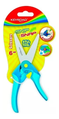 Tijera Escolar Keyroad Snip Snap De 15 Cm Ergonomica Traba