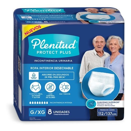 Imagen 4 de 4 de Pañal Para Adultos Plenitud Protect Plus X 8 Y X 16 Combo