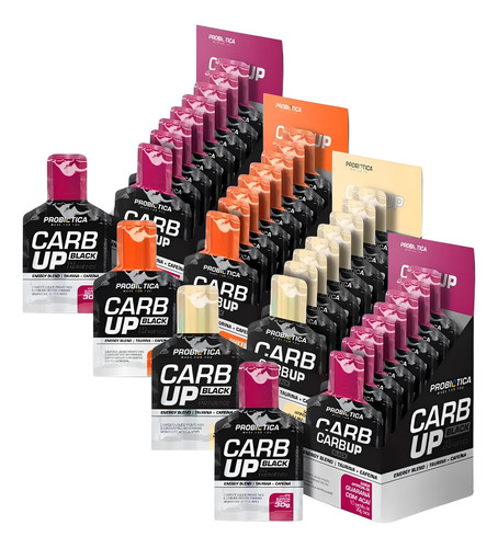 4 Caixas Carb Up Black Gel 10un/30g - Probiótica Sabor Laranja
