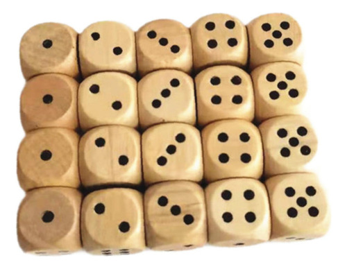 \ 20 Dados De Madera De 6 Caras, Mini Dados Estándar,
