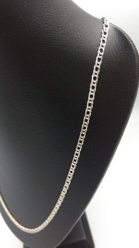 Imagen 4 de 5 de Cadena De Plata Fina Ley .925 Tejido Doble 50cm X 3mm