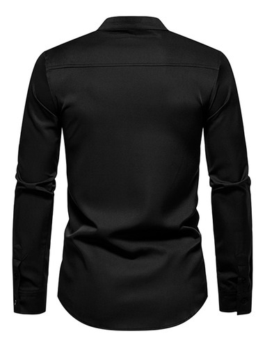 Camisa Bordada Con Cuello Alto Y Cuello Alto De Moda Casual