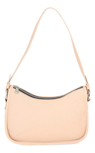 Bolsa Baguette Para Mujer Lucentzza Troquelado Monograma Color Beige