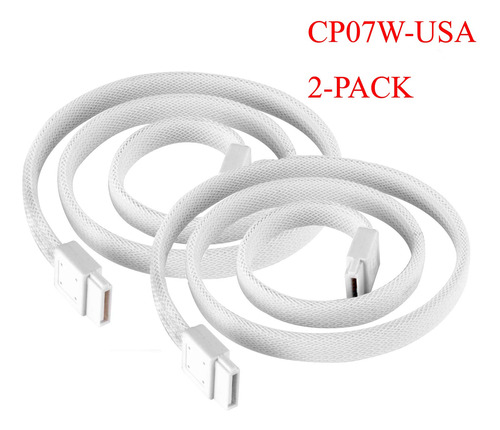 Silverstone Technology Cp07w Sata 3 Sleeved White Cable With