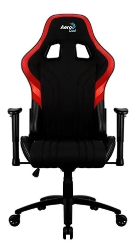 Silla de escritorio AeroCool Aero 1 Alpha gamer ergonómica negra y roja con tapizado de cuero sintético