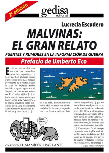Malvinas - El Gran Relato, Escudero, Ed. Gedisa 