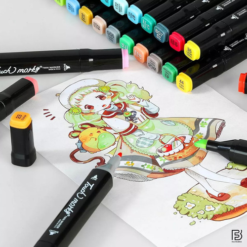 Set X120 Marcadores Doblepunta Para Colorear Touch + Estuche
