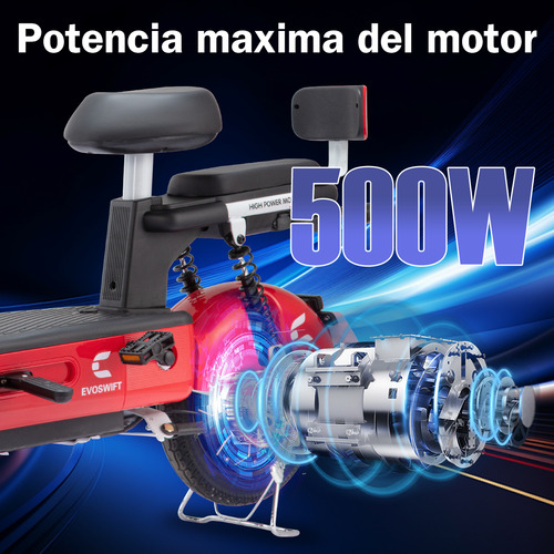 Bicicleta Eléctrica EVOSWIFT E600 Color Rojo 48v