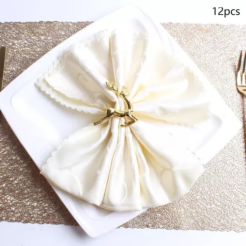 Servilletas De Reno Para Decoración De Mesa, 12 Unidades