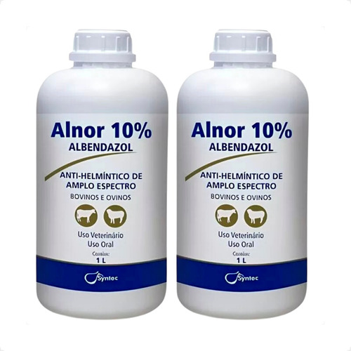2 Alnor 10% Syntec Vermífugo Bovinos E Ovinos - 1 Litro