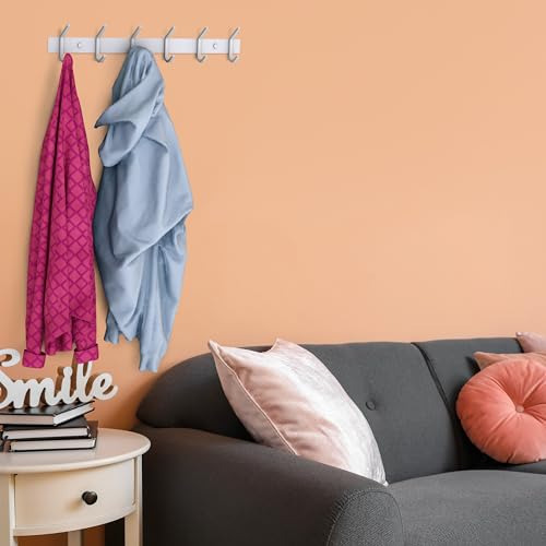Perchero De Pared Blanco Con 6 Ganchos Dobles Para Colgar To