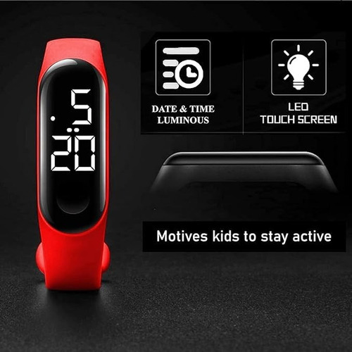 Relojes Led De Silicona Para Niños, Set De 20 Unidades Negro Rosa Naranja