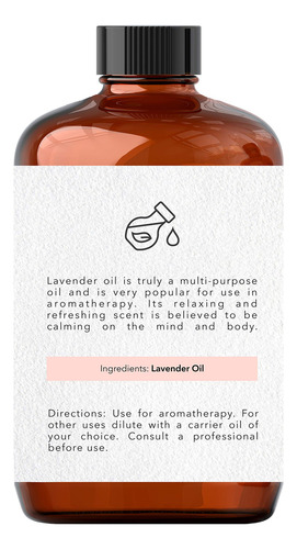 Aceite Esencial De Lavanda 118 Ml Puro Y Natural Con Gotero,