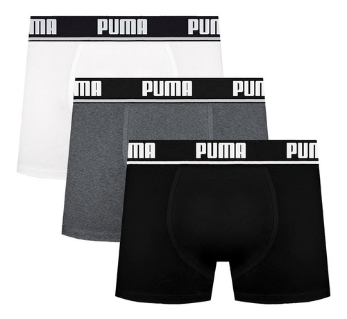 Kit Com 3 Cuecas Adulto Boxer Algodão Com Elastico Puma