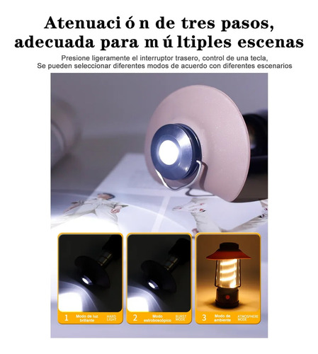 Lámpara Recargable Solar Linterna Camping Multiple Portátil