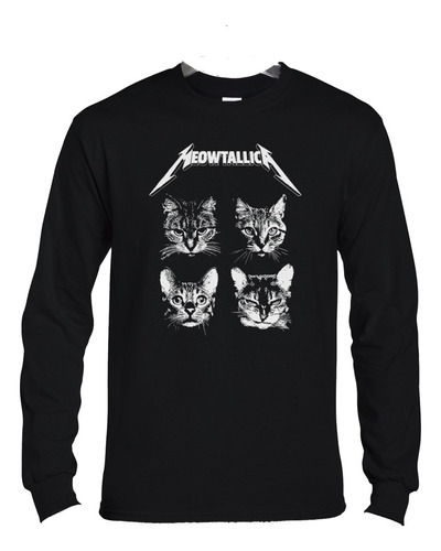 Polera Ml Metallica Meowtallica Gatos Metal Abominatron