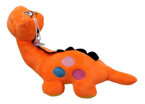 Dinossauro Pelúcia Laranja 26 Cm Comprimento