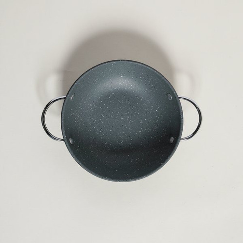 Imagen 2 de 4 de Mini Wok Antiadherente Granite Con Manijas De Acero 18cm