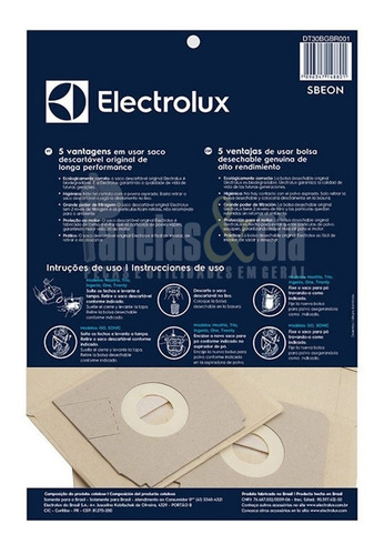 Saco Descartável Aspirador De Pó Electrolux Gt30n Gt300 A20