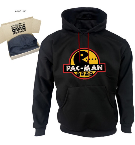 Imagen 2 de 9 de Buzo Hoodie Personalizable Artesanal Saco Pac-man Unisex