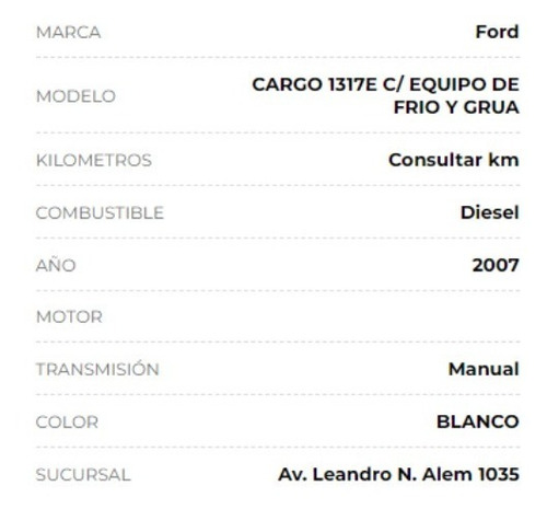 Imagen 5 de 6 de Cargo 1317e C/ Equipo De Frio Y Grua