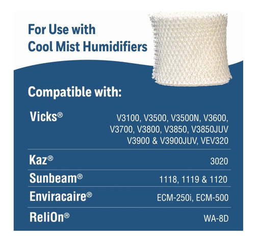Protec Replacement Humidifier Wicking Filter, 3 Count